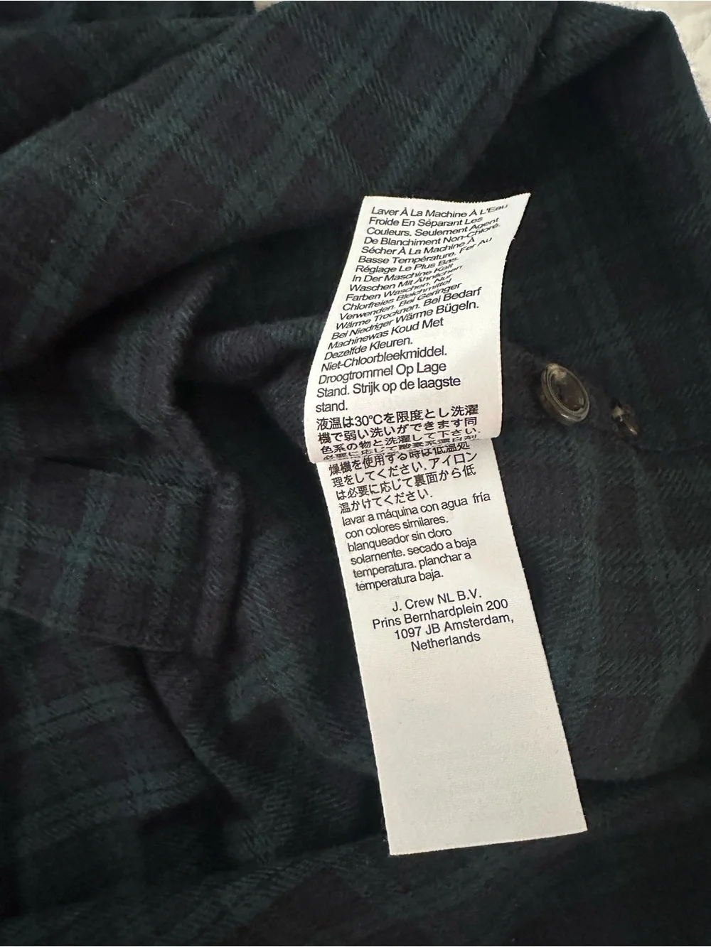 J.Crew Men’s Size XL Flannel Cashmere Cotton Blend Green Navy Plaid Button Down